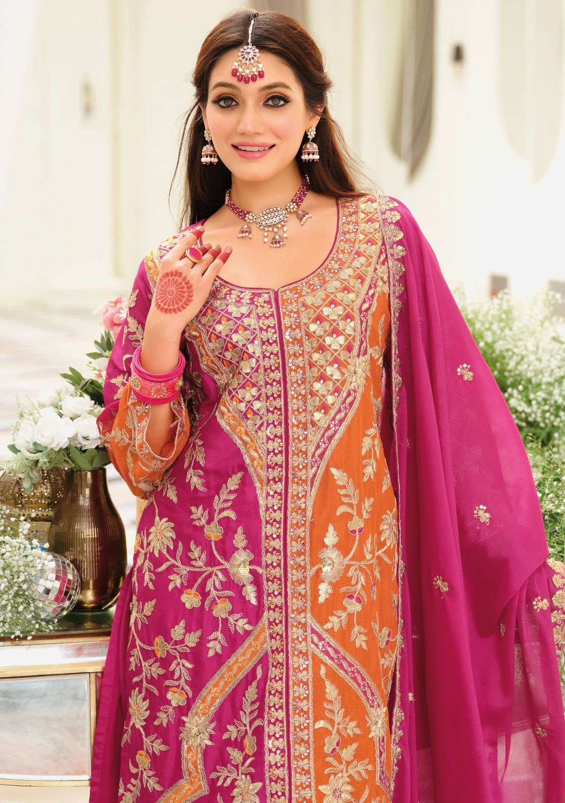 Eba Lifestyle Vihara Readymade 3 Piece Designer Palazzo Suit view 6