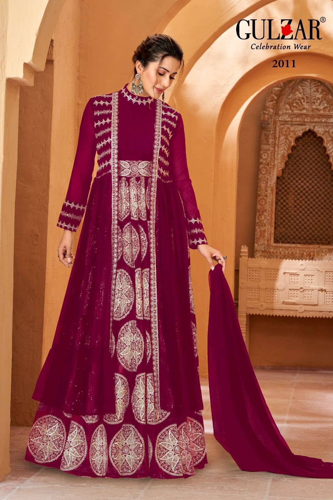 Gulzar Romaa 2011 To 2013 Partywear Style Indo Western Dress Latest Collection view 13