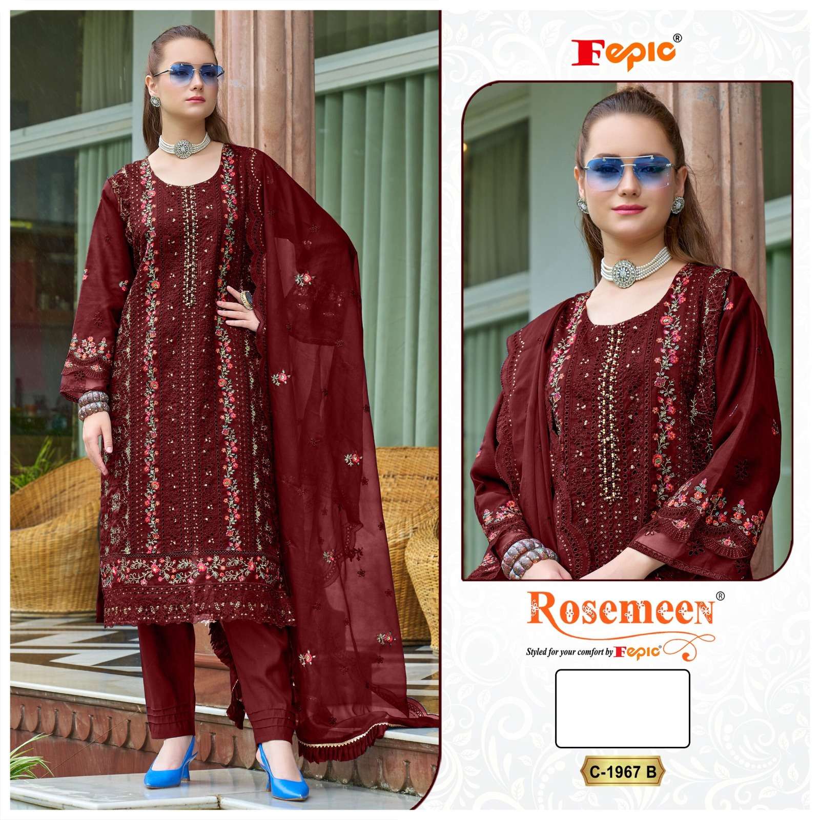 Fepic Rosemeen Organza Pakistani Suit view 2