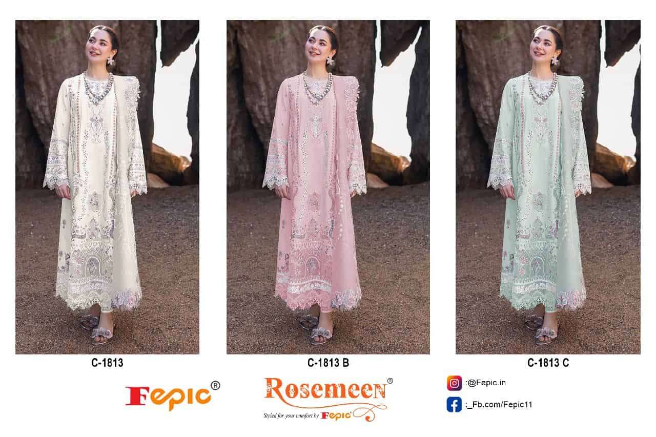 Fepic C 1813 Colors Latest exclusive Designer Cotton Embroidered Dress Collection view 3