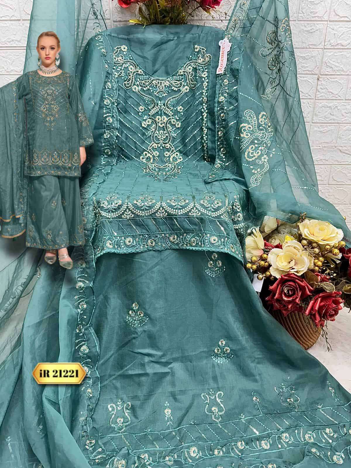 Fepic IR 21221 Pakistani Style Organza Embroidered Salwar Suit Exporter view 2