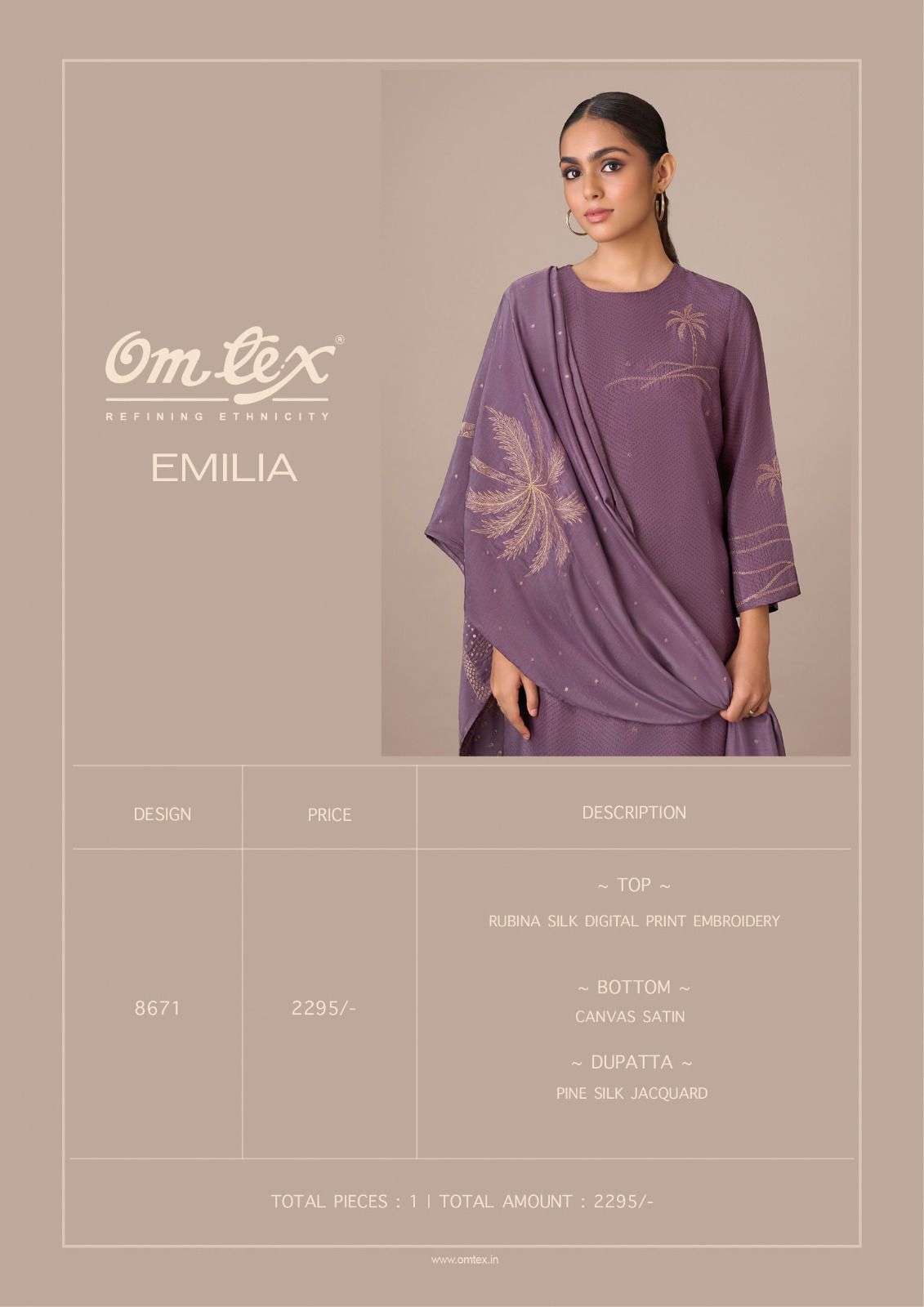 Omtex Emilia Exclusive Fancy Ladies Suit Latest Collection