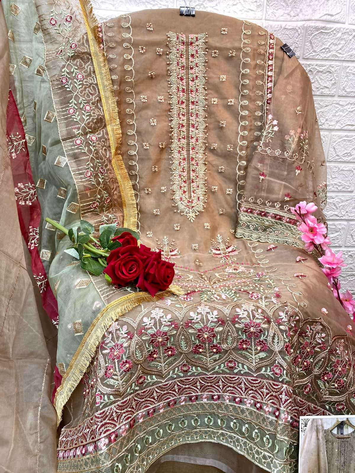 Mushq M-207 Organza Embroidered Salwar Suit view 7