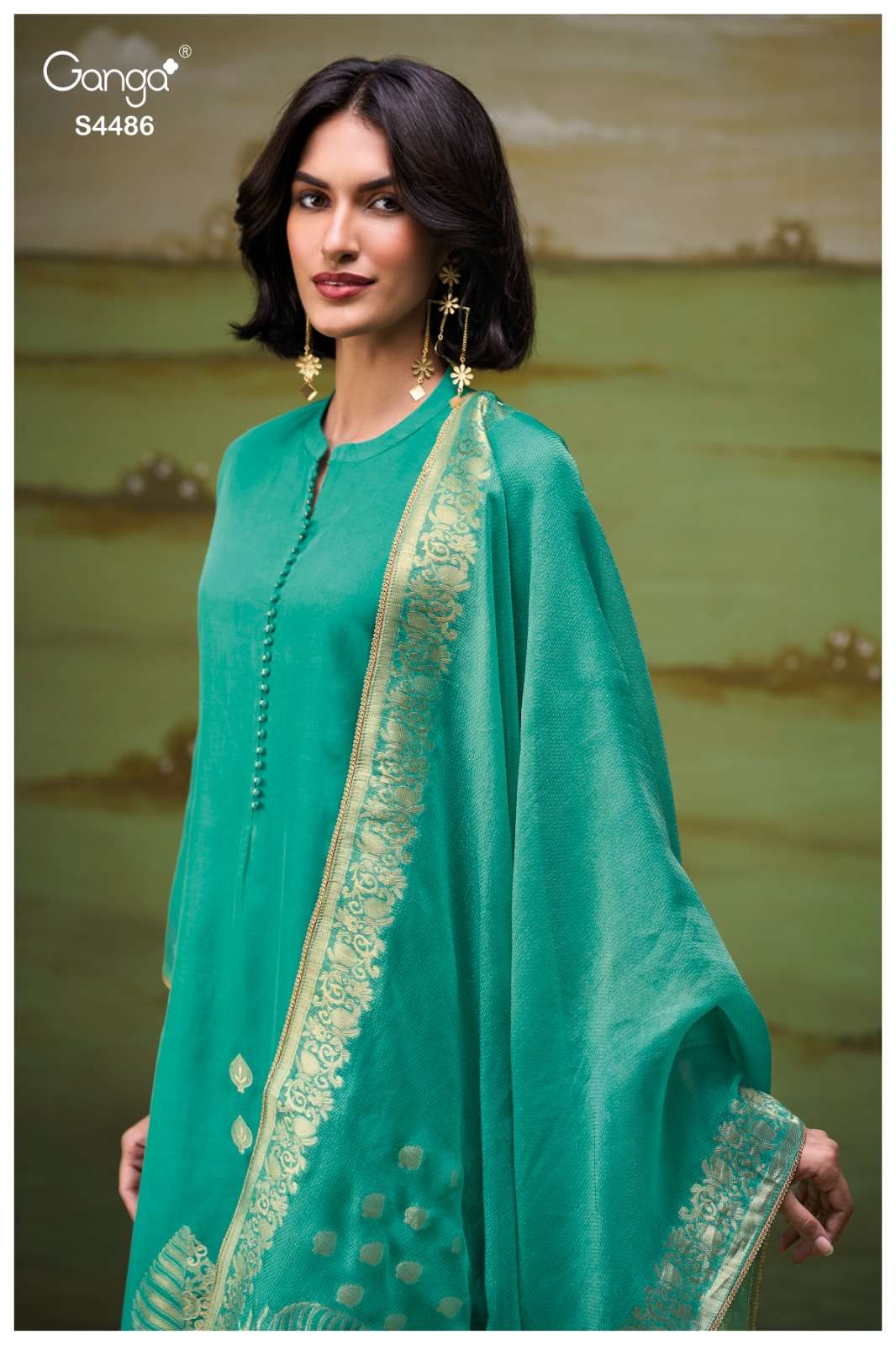 Ganga Fashion Mavya 4486 Fancy Jacquard Designs Suit Collection view 2