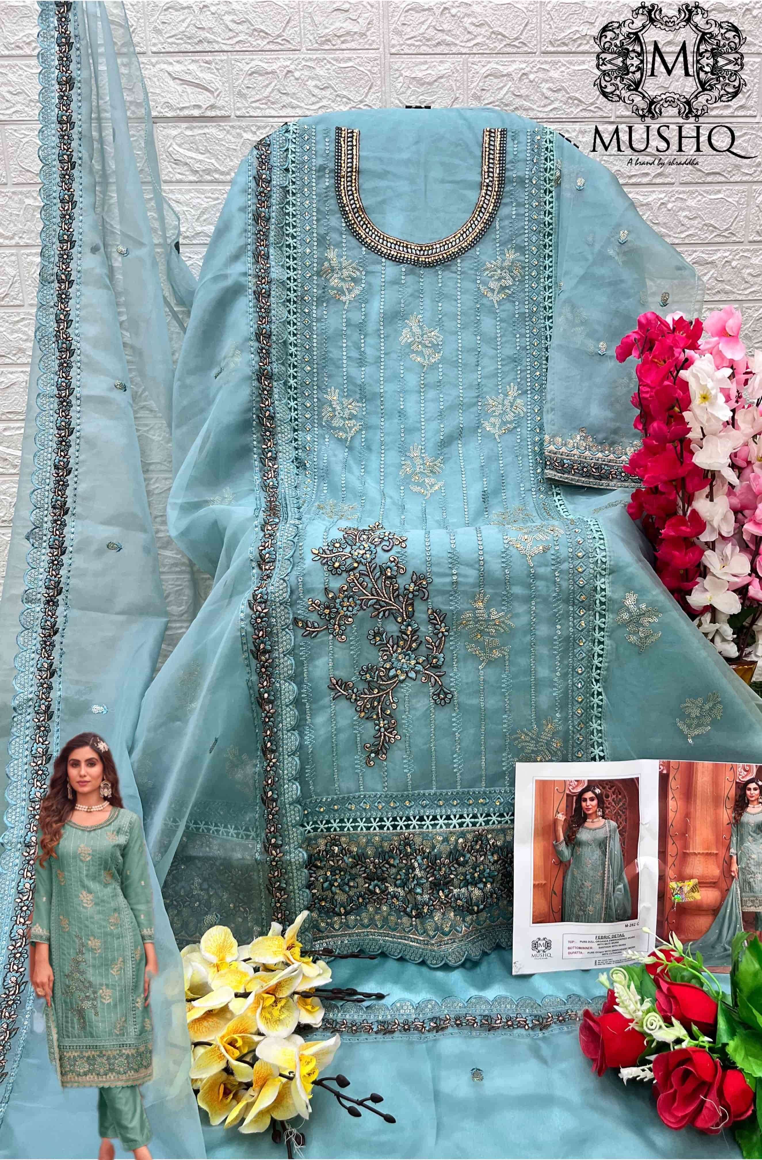 Mushq M 282 Colors Pakistani Festive Wear Style Designer Salwar Suit Wholesalers view 6