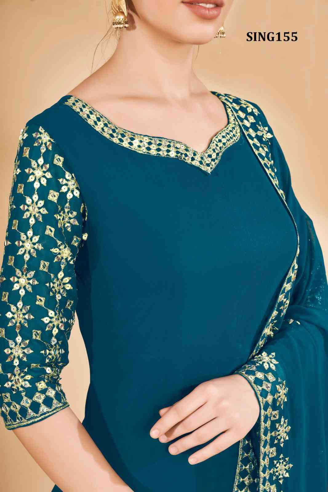 Arya Sing155 Partywear Latest Collection Palazzo Dress view 7