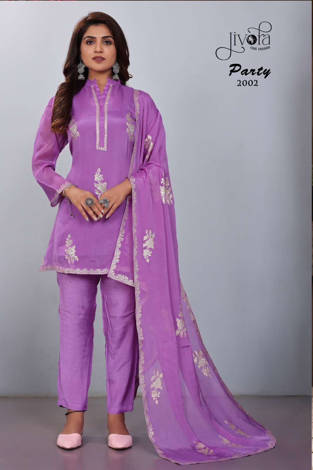 Jivora Party Premium Designs Top Bottom Dupatta Set New Collection view 4