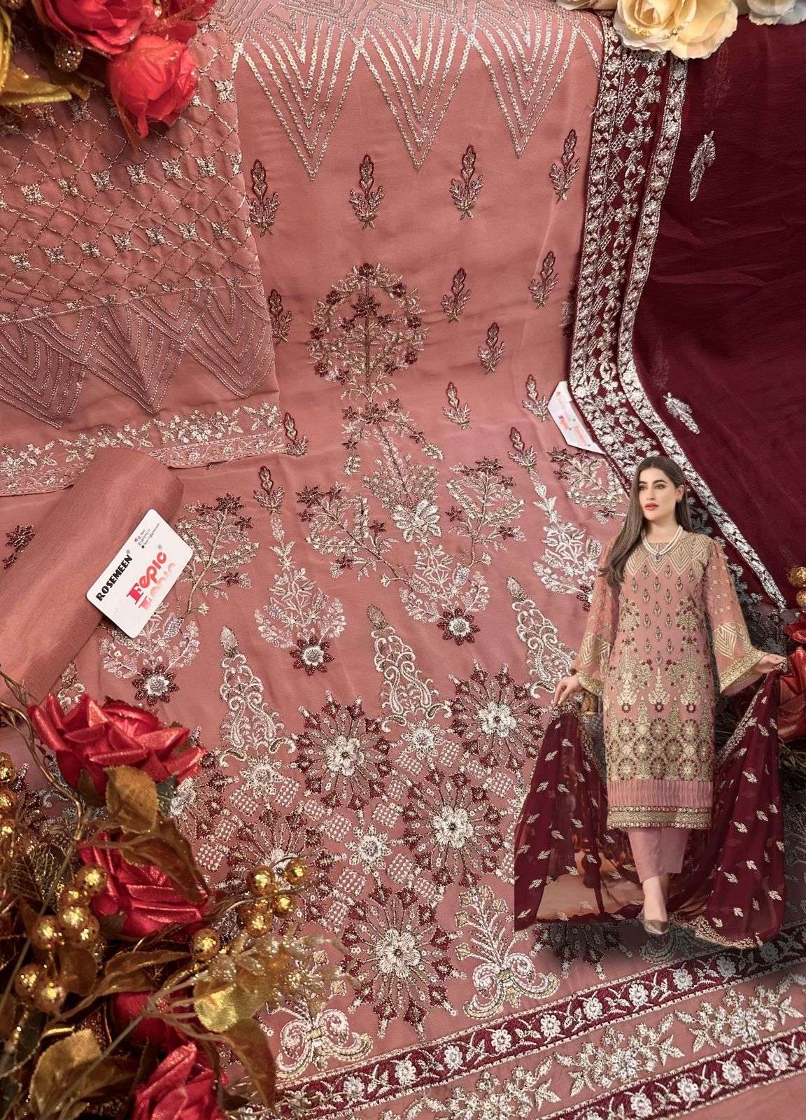 Fepic D 5229 Colors Heavy Embroidery Work Pakistani Suit Collection view 6