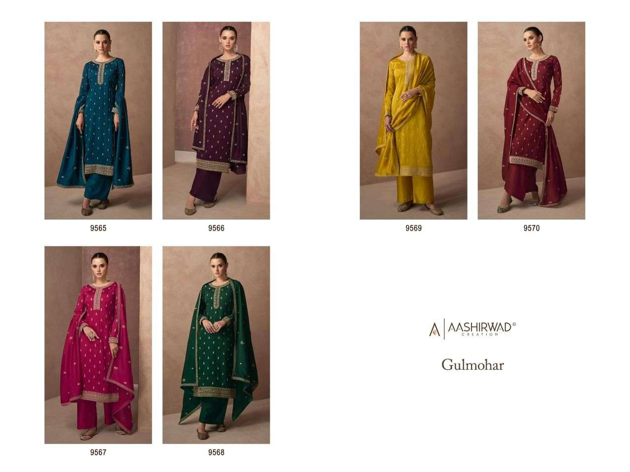 Aashirwad Gulkand Gulmohar Festive Wear Straight Designs Ladies Suit view 14
