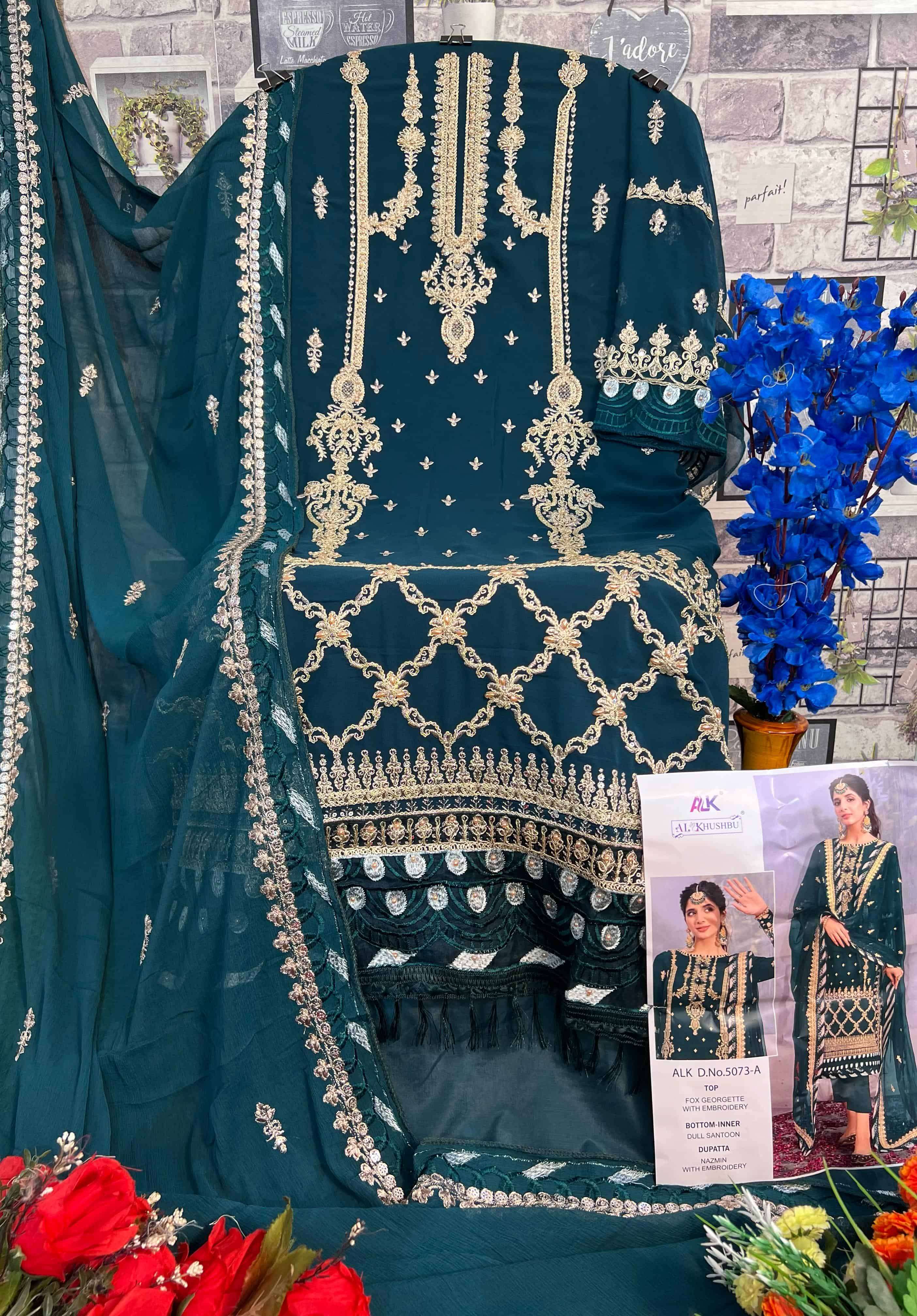 Al Khushbu Amala Vol 1 5073 Colors Pakistani Festive Wear Salwar Suit Wholesalers view 6