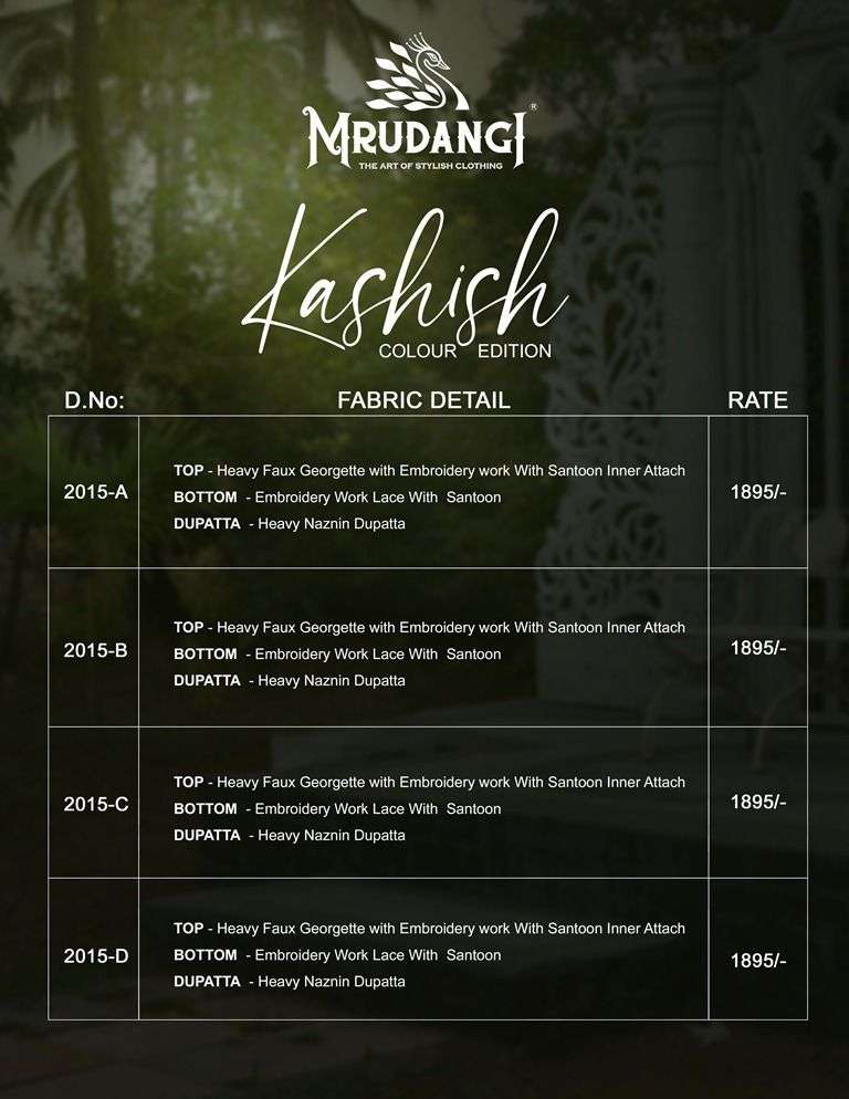 Mrudangi Kashish 2015 Colors Exclusive party Wear Straight Suit Collection view 10