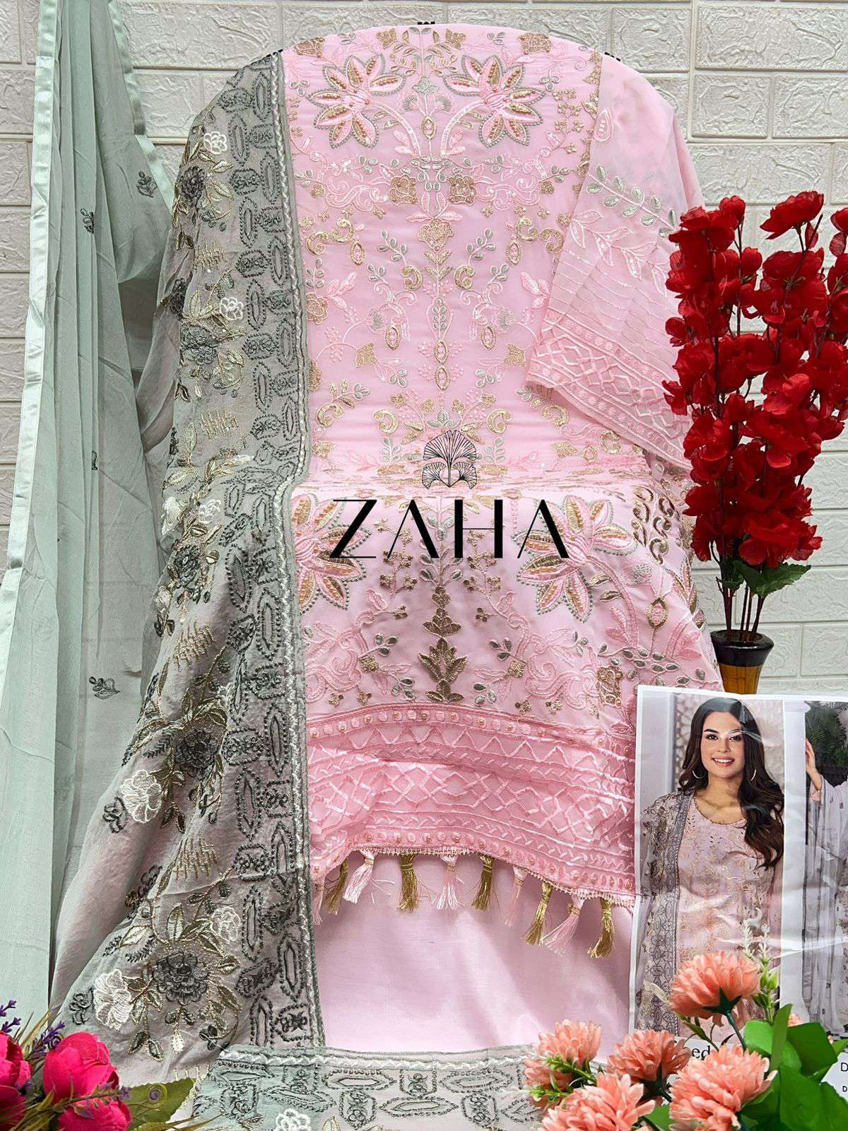 Zaha Aafreeda Vol 1 10256 To 10258 Designer Georgette Pakistani Suit Festive Collection view 7