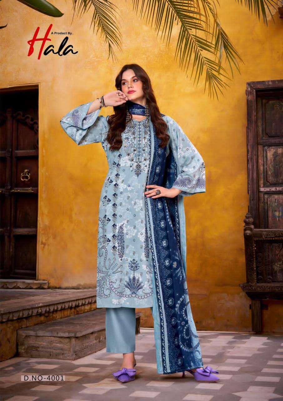 Hala Aayat Vol 4 Unstitch Cotton Salwar Suit Catalog view 3
