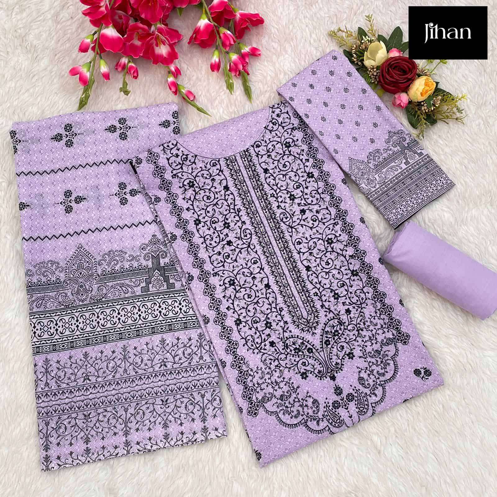 Jihan Bin Saeed Lawn Collection 3410 Colors Pakistani Cotton Suit Wholesalers view 5