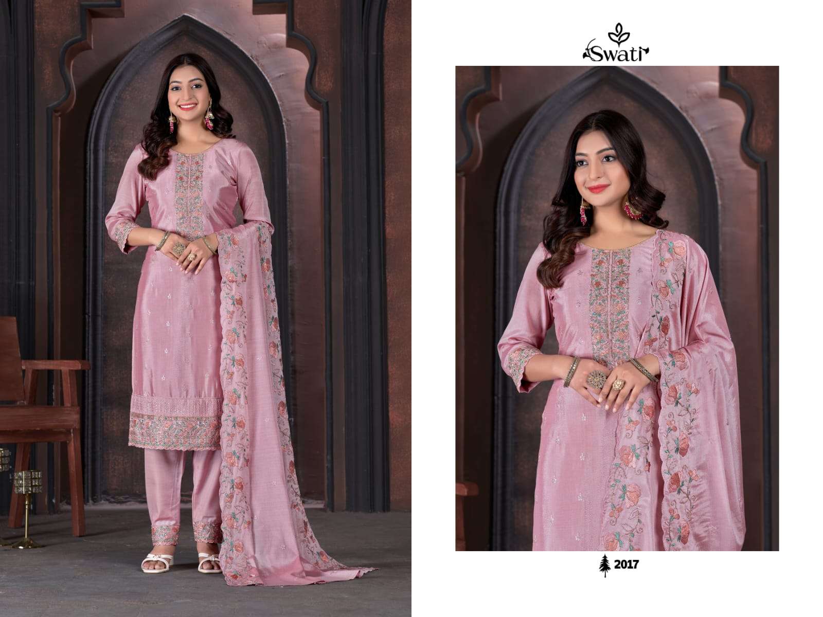 Swagat Swati 2016 To 2020 Festive Wear Chinon Suit New Collection view 6