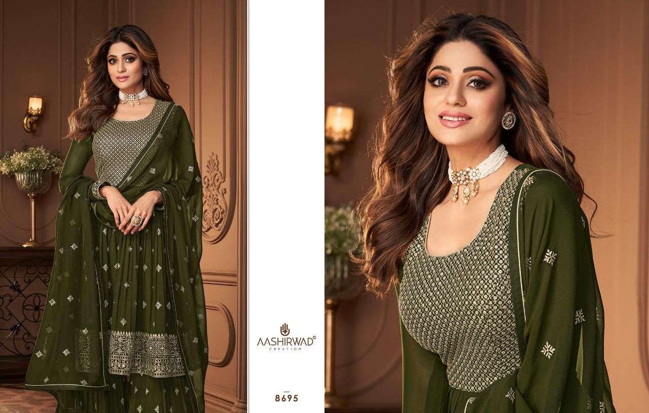 Aashirwad Heroine Designer Free Size Readymade Peplum Style Dress Collection view 5