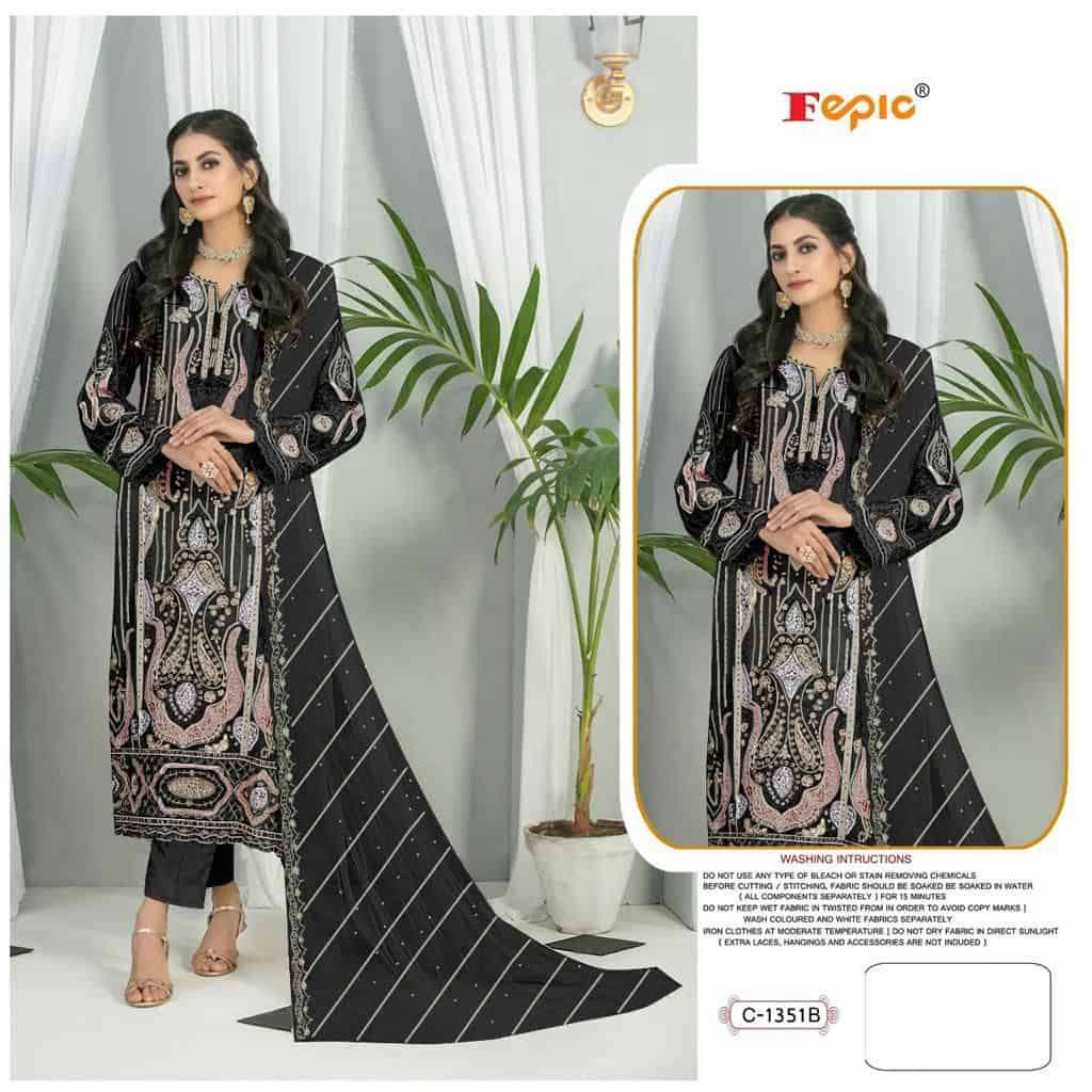 Fepic C 1351 Colors Pakistani Heavy Designer Style Festive Wear Suit Exporters