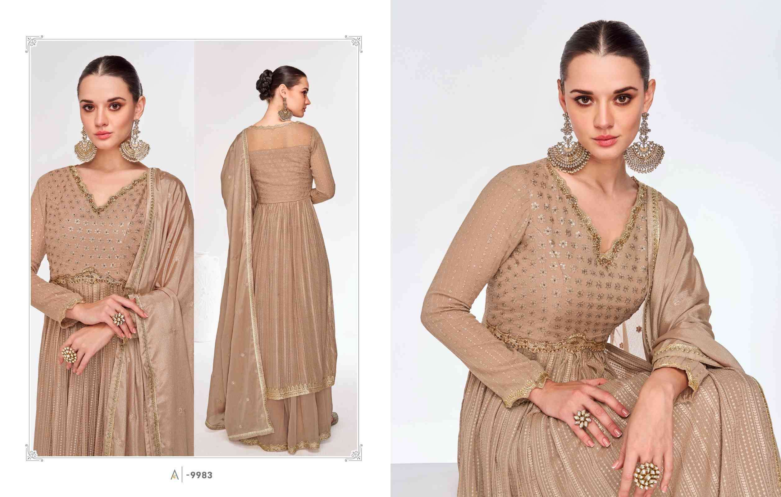 Aashirwad Rosy 9980 To 9983 Readymade Latest Designer Dress Exporters view 8