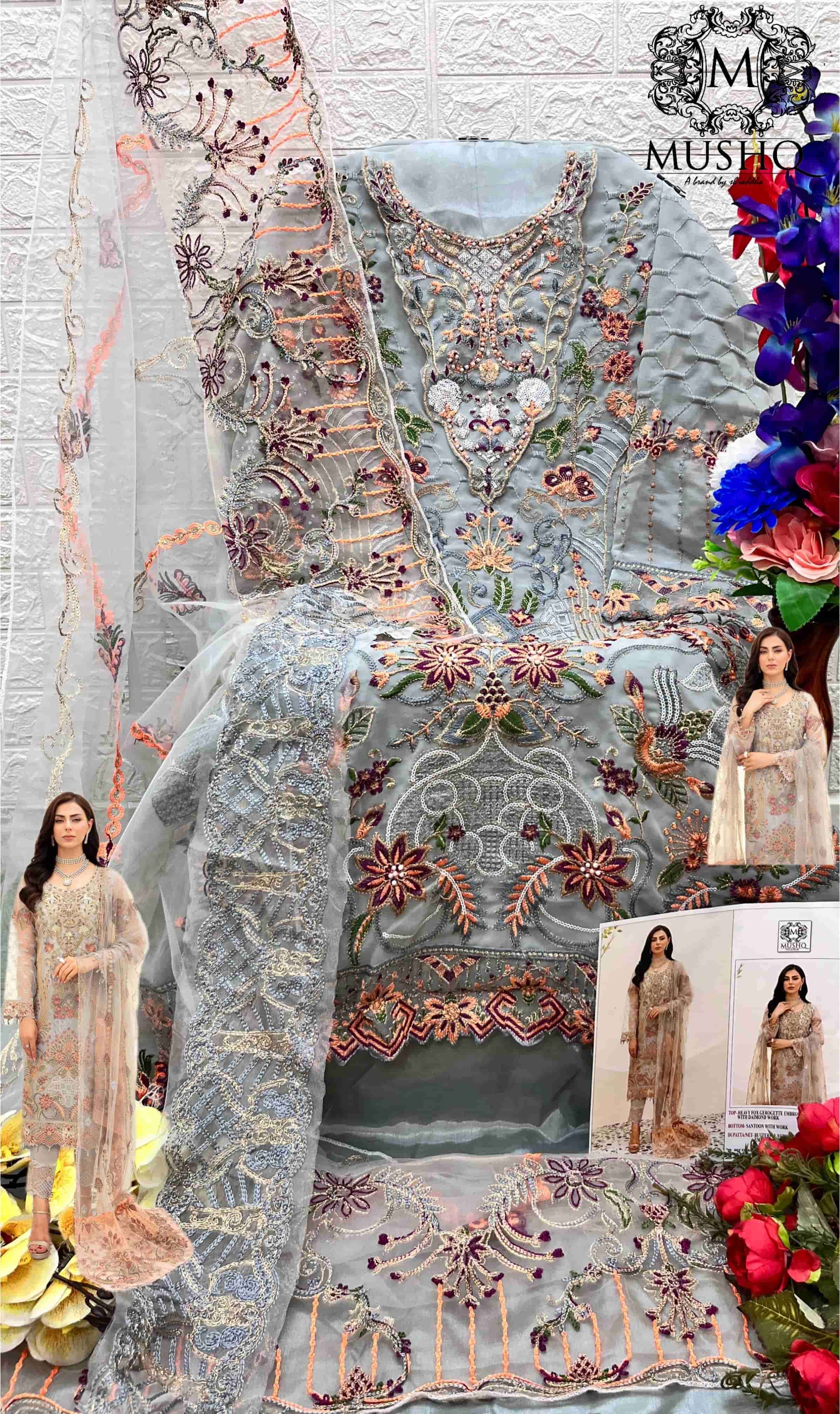 Mushq M-268 Embroidered Party Wear Suit view 2
