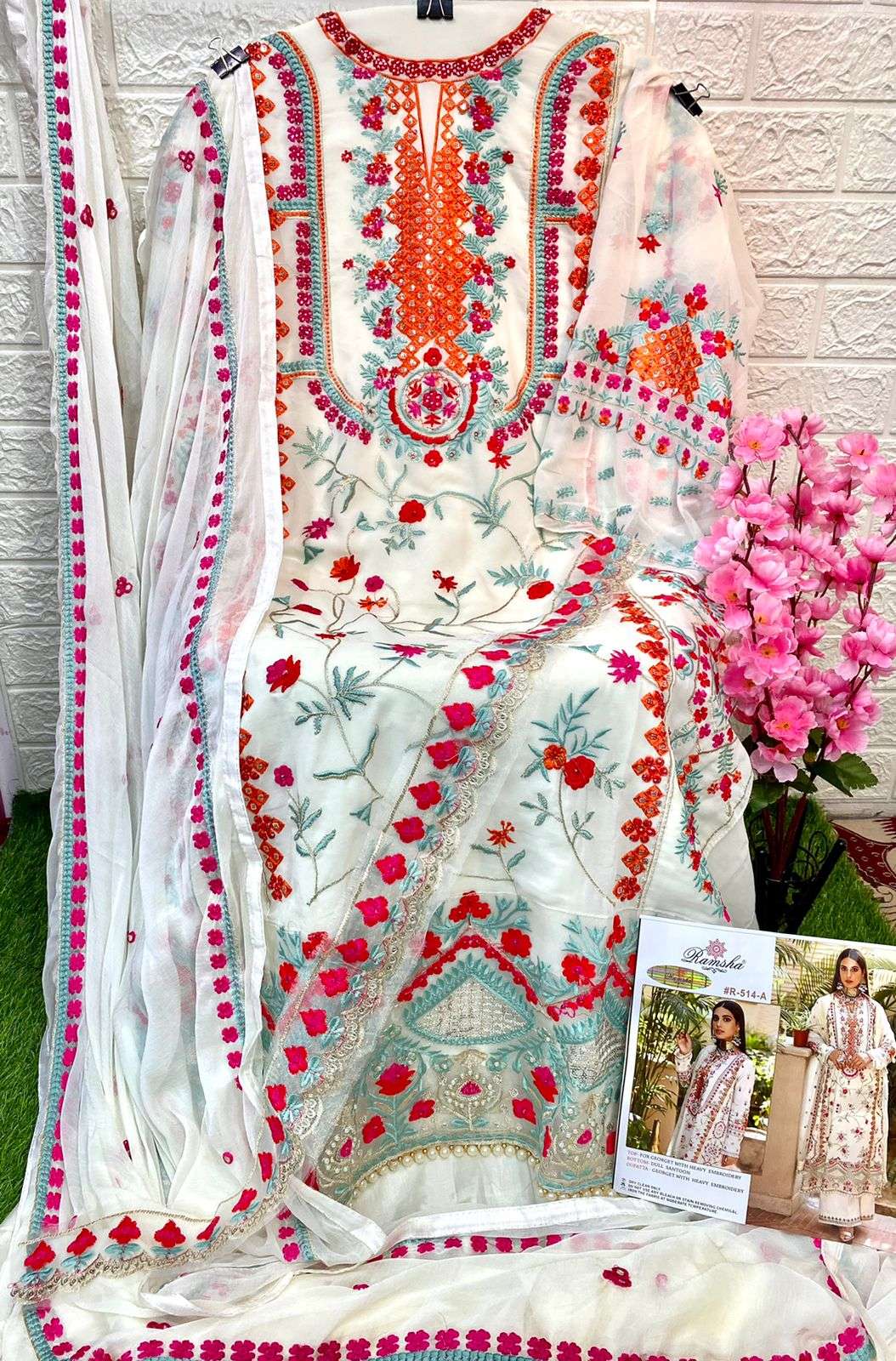 Ramsha R 514 Nx Party Wear Embroidery Pakistani Suit view 6