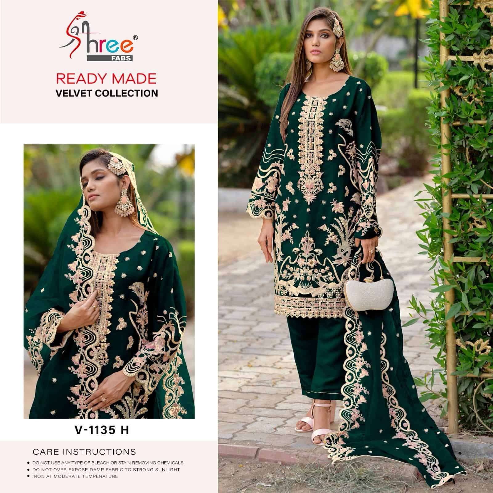 Shree Fabs V 1135 Colors Pakistani Heavy Designer Style Readymade Velvet Dress Collection view 2
