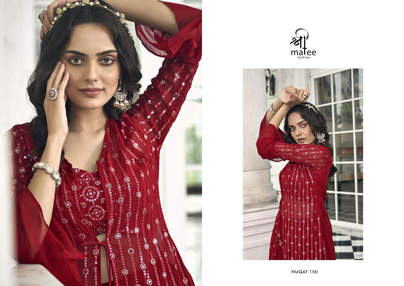 Shreematee Nuqat Partywear Shurg Style Designer 3 Piece New Arrivals view 8