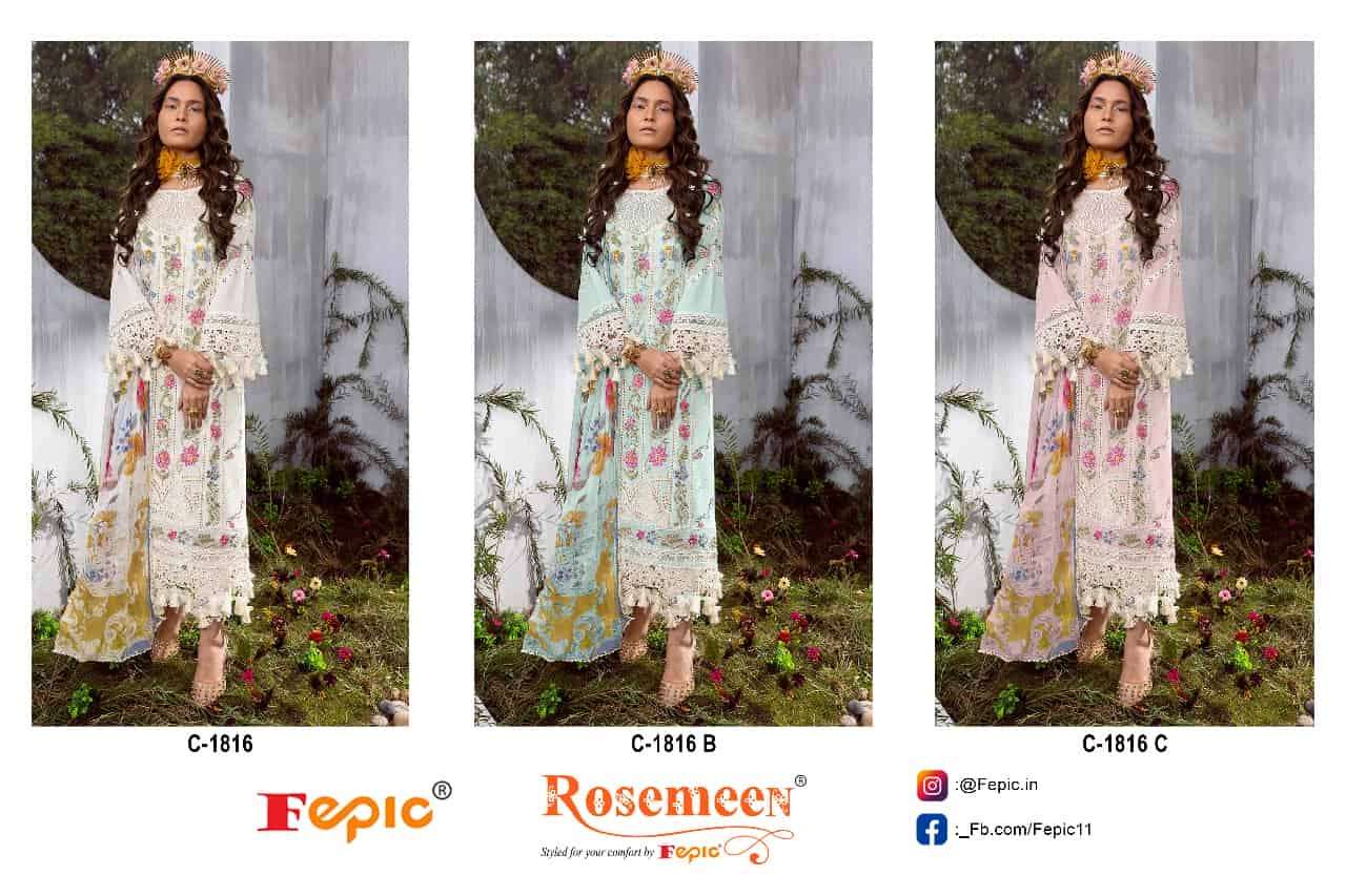 Fepic C 1816 Colors Exclusive Latest Designer Pakistani Cotton Suit Wholesalers view 4
