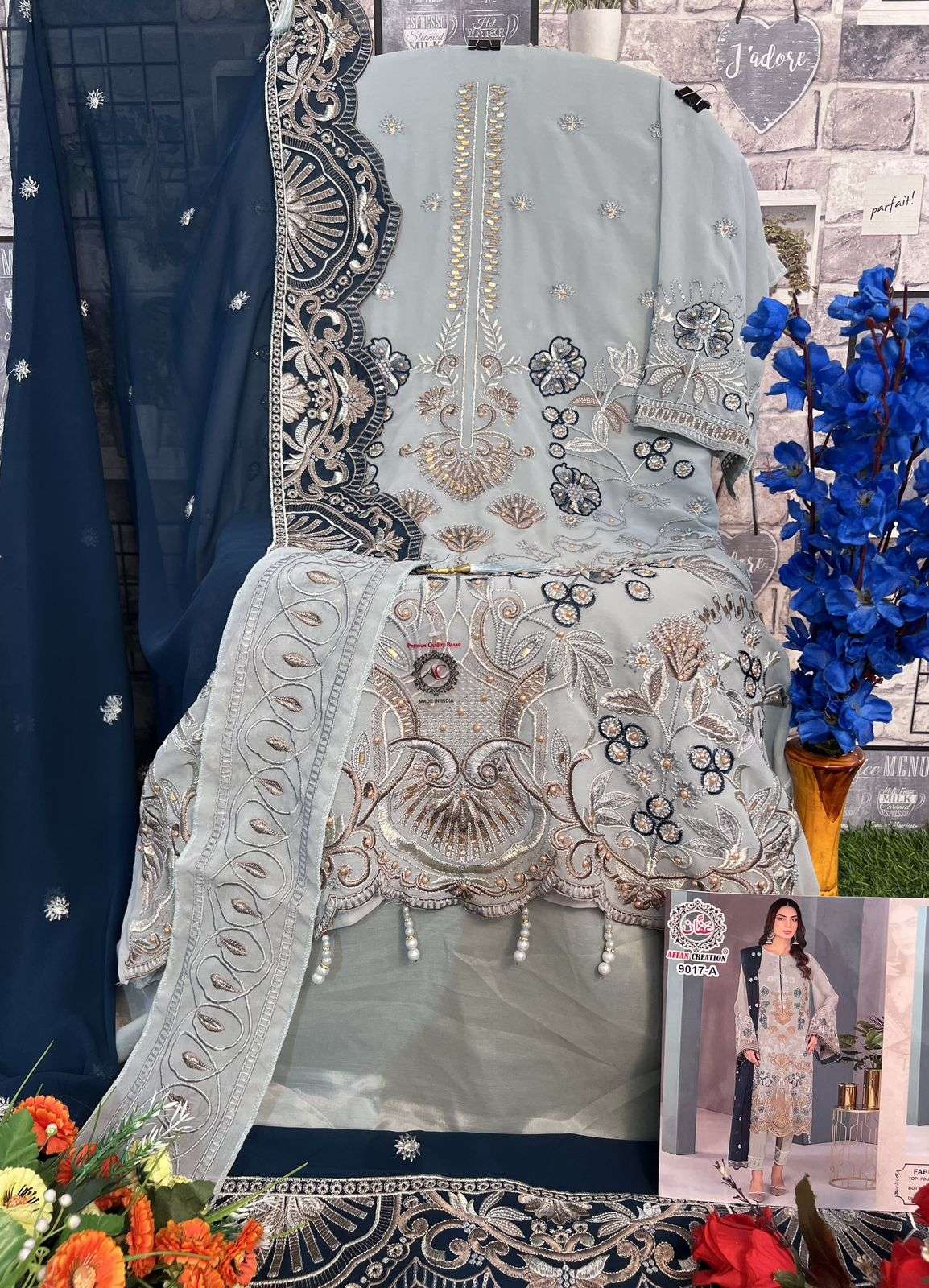 Affan Creation 9017 Colors Heavy Embroidered Pakistani Suit New Designs view 8