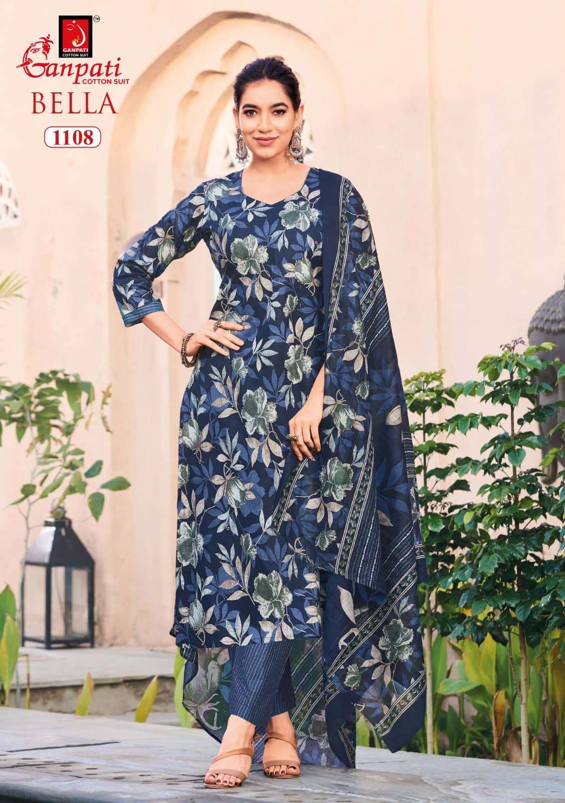 Ganpati Bella Vol 11 Premium Cotton Ladies Dress Exporters view 3