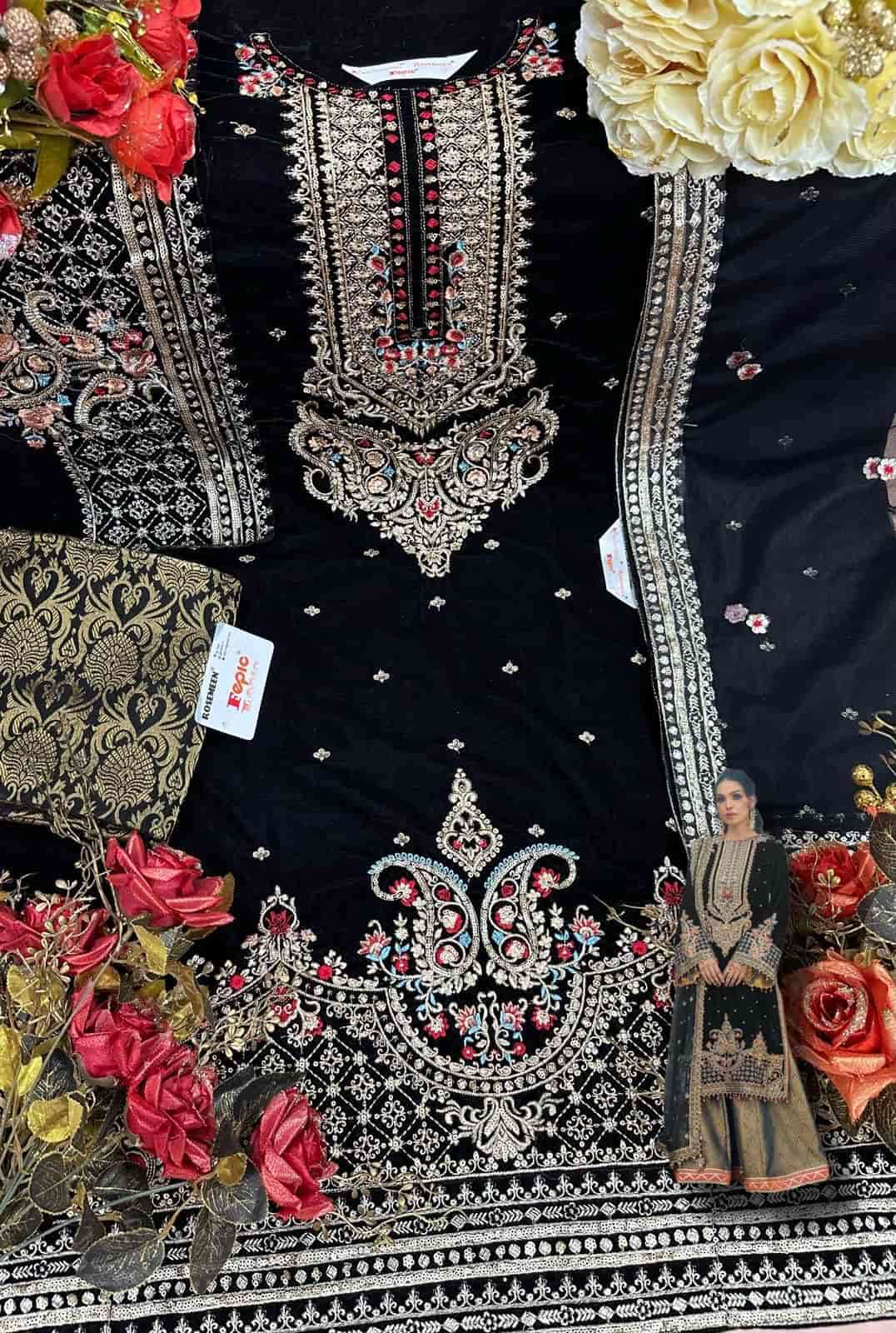Fepic V 17020 B Festive Wear Style Heavy Designer Velvet Suit Ensemble view 2