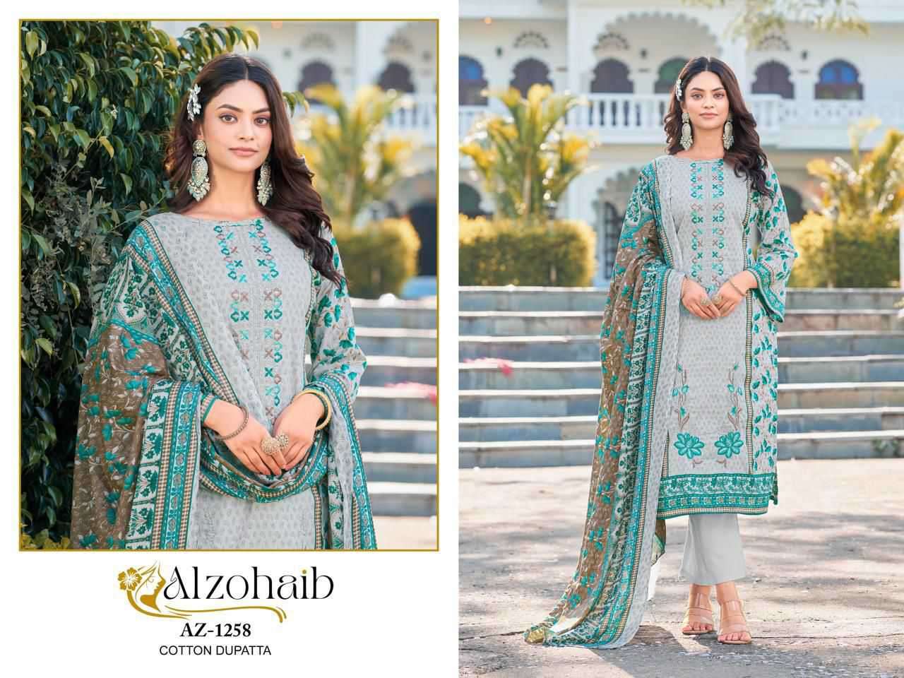 Alzohaib 1258 To 1260 Series Cotton Printed Pakistani Suit Salwar view 3