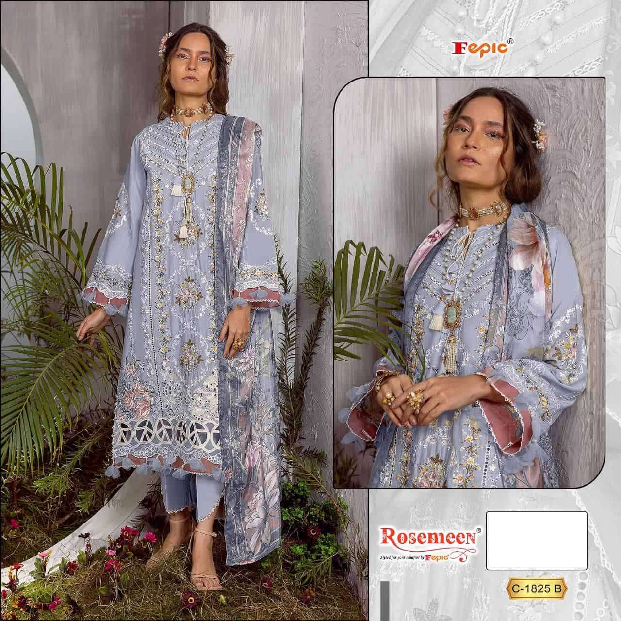 Fepic C 1825 B Fancy Embroidered Designer Cotton Salwar Suit Ensemble