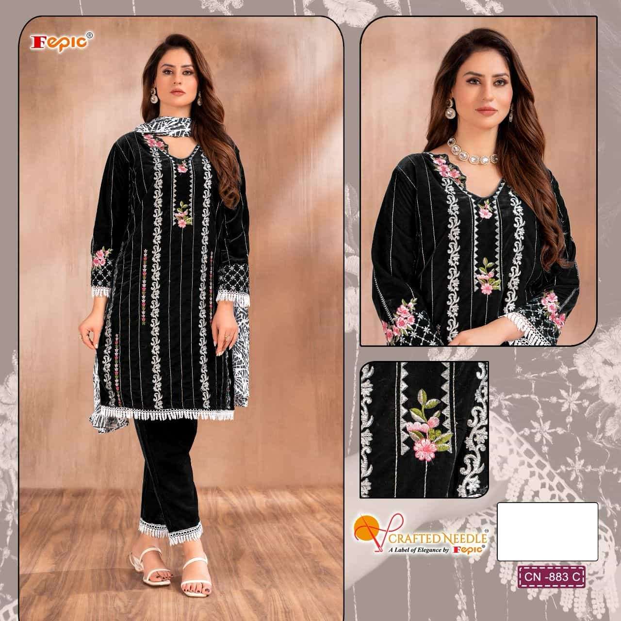 Crafted Needle CN 883 Velvet Pakistani Suit view 4