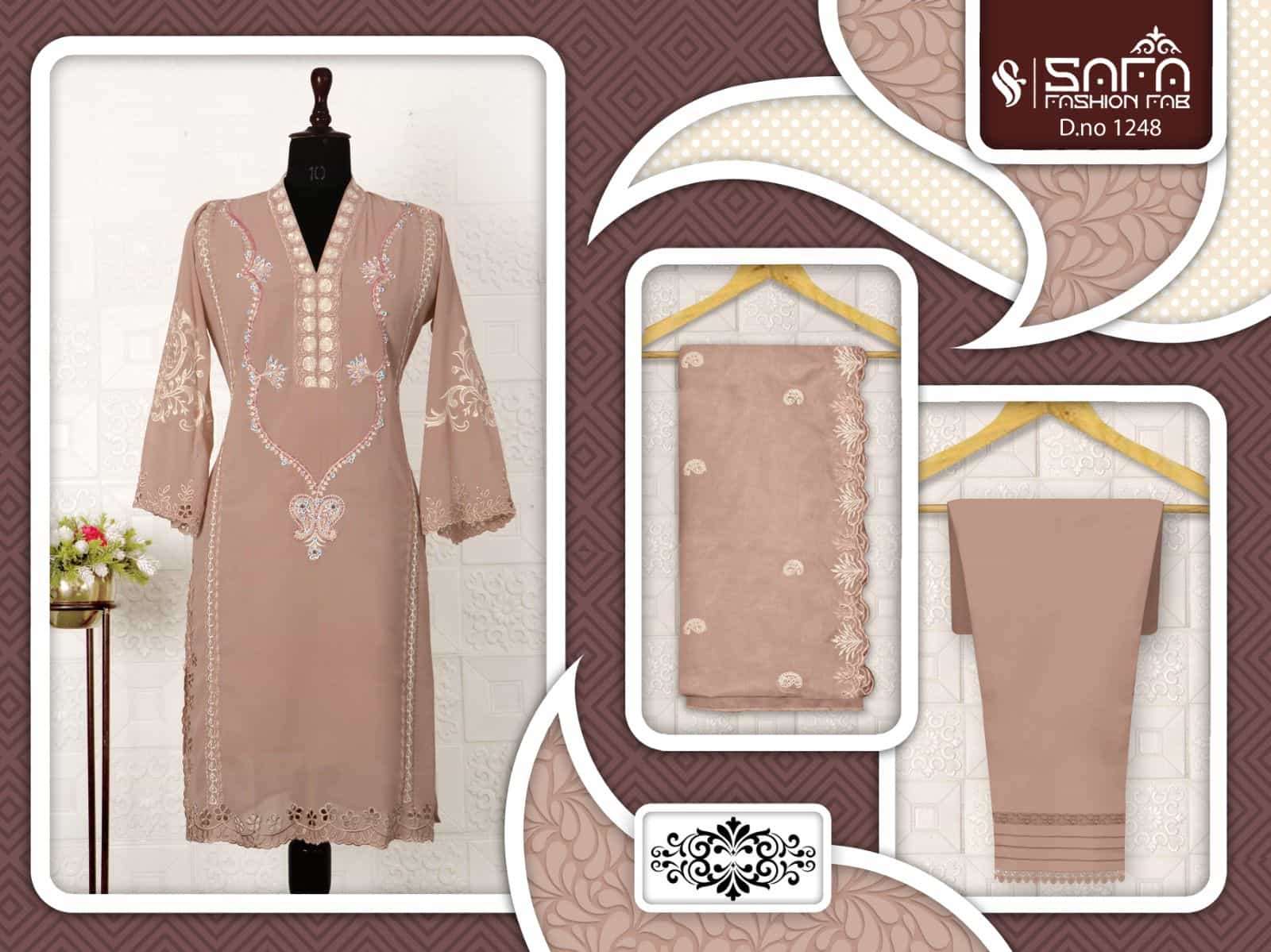 Safa Fashion Fab 1248 Designer Embroidery Readymade Pakistani Dress Ensemble