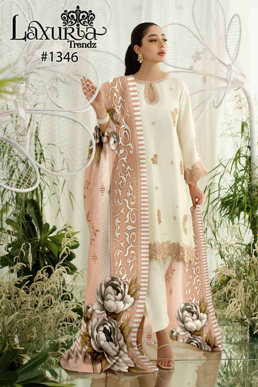 Laxuria Trends 1346 Latest Designer Festive Collection Kurti Pant Dupatta Set view 2