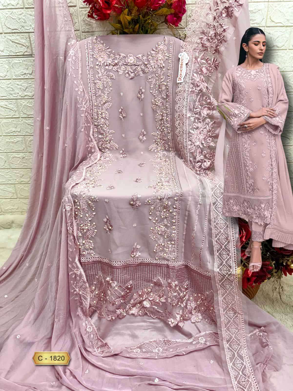 Fepic C 1820 Pakistani Style Designer Embroidered Salwar Suit Exporter view 2