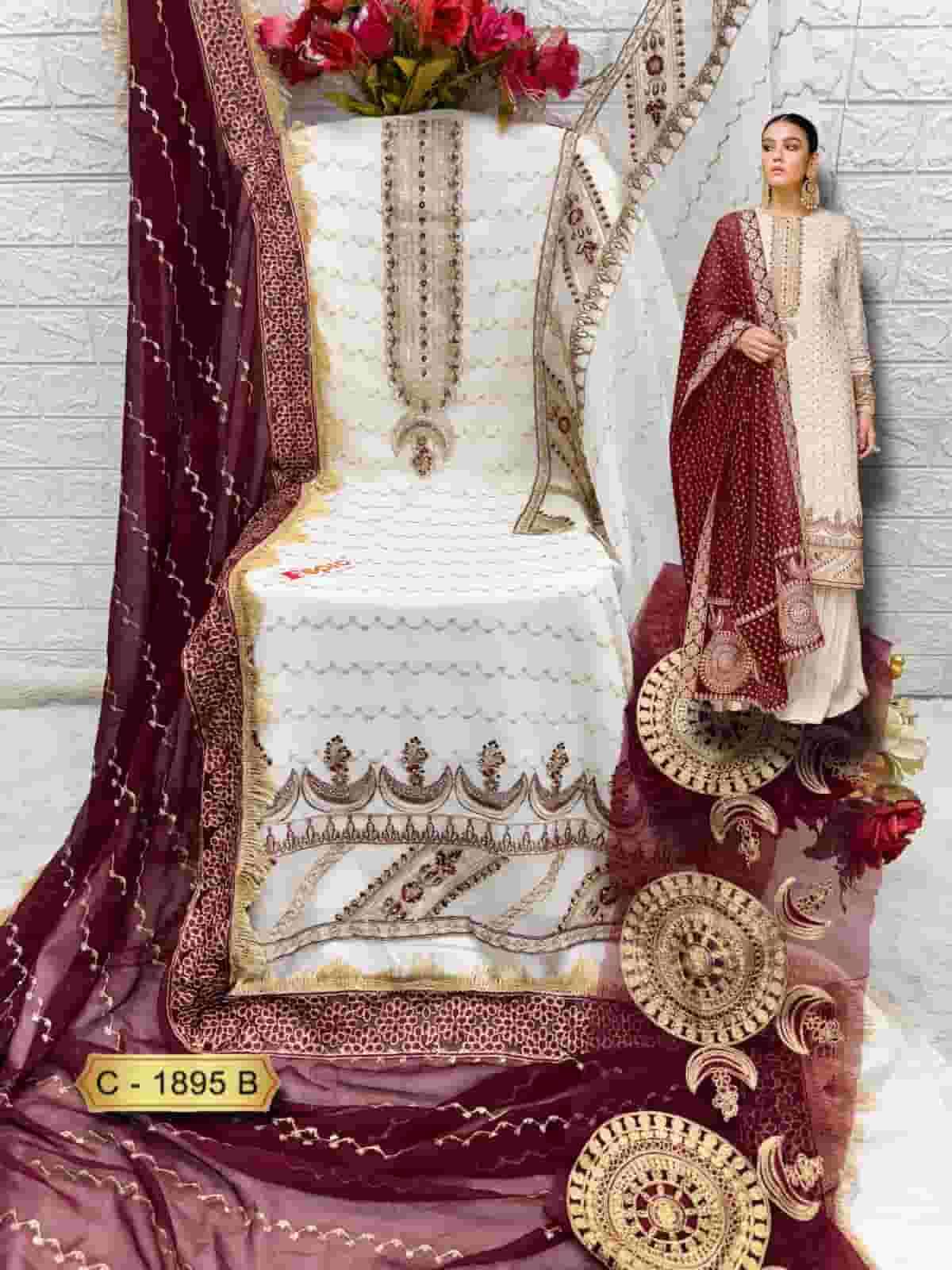 Fepic C 1895 B Festive Wear Style Designer Georgette Salwar Kameez Ensemble view 2