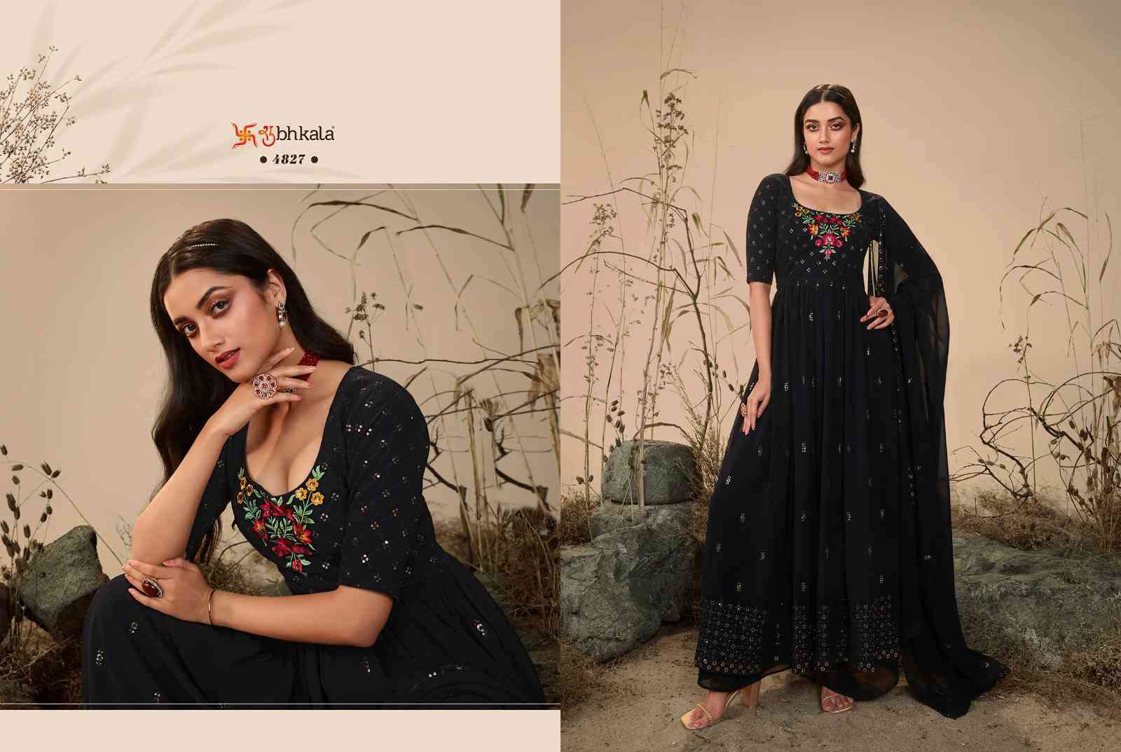Shubhkala Flory Vol 27 Party Wear Nayra Cut Traditional Dress view 8