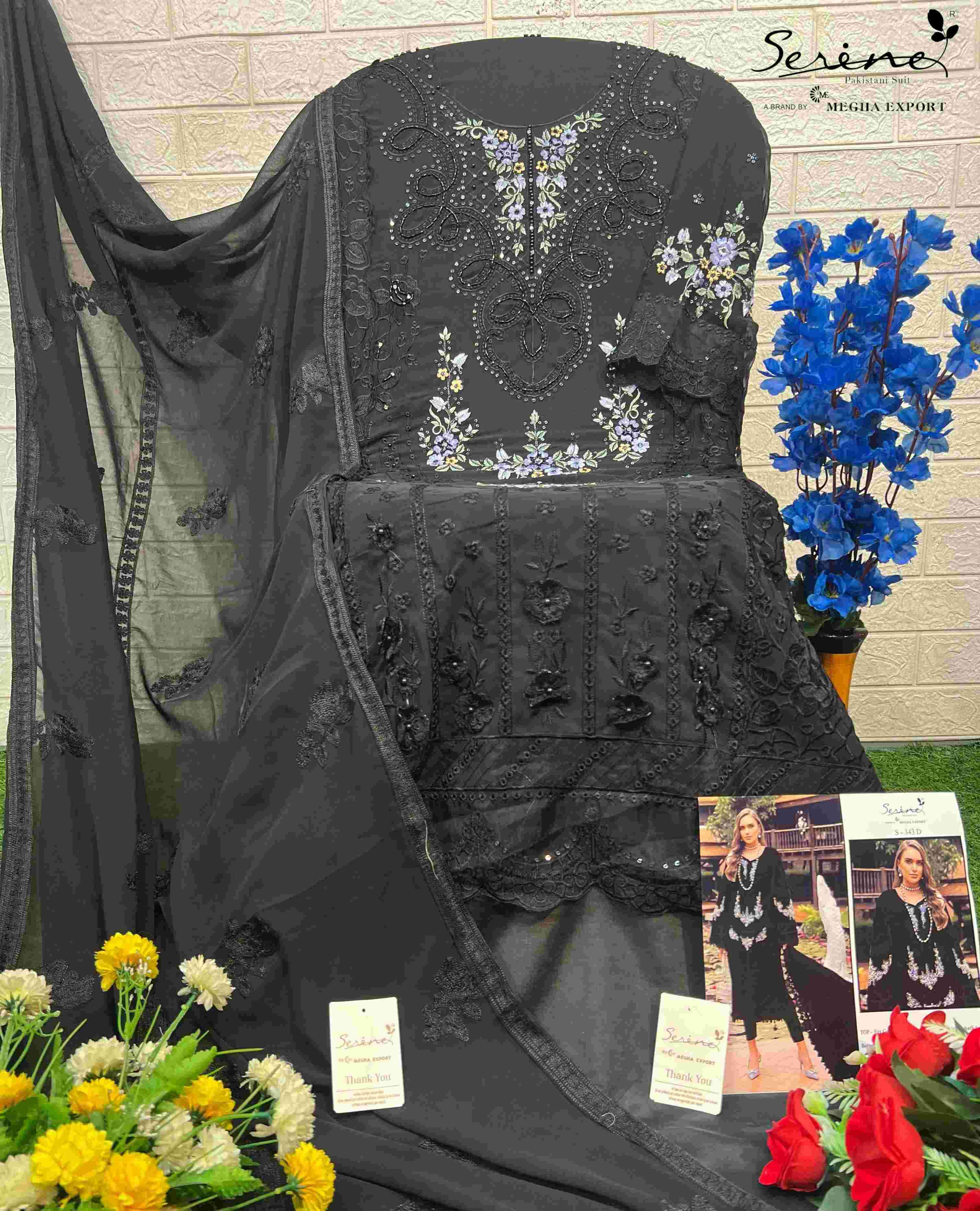 Serine S 343 Pakistani Designer Georgette Suit view 6