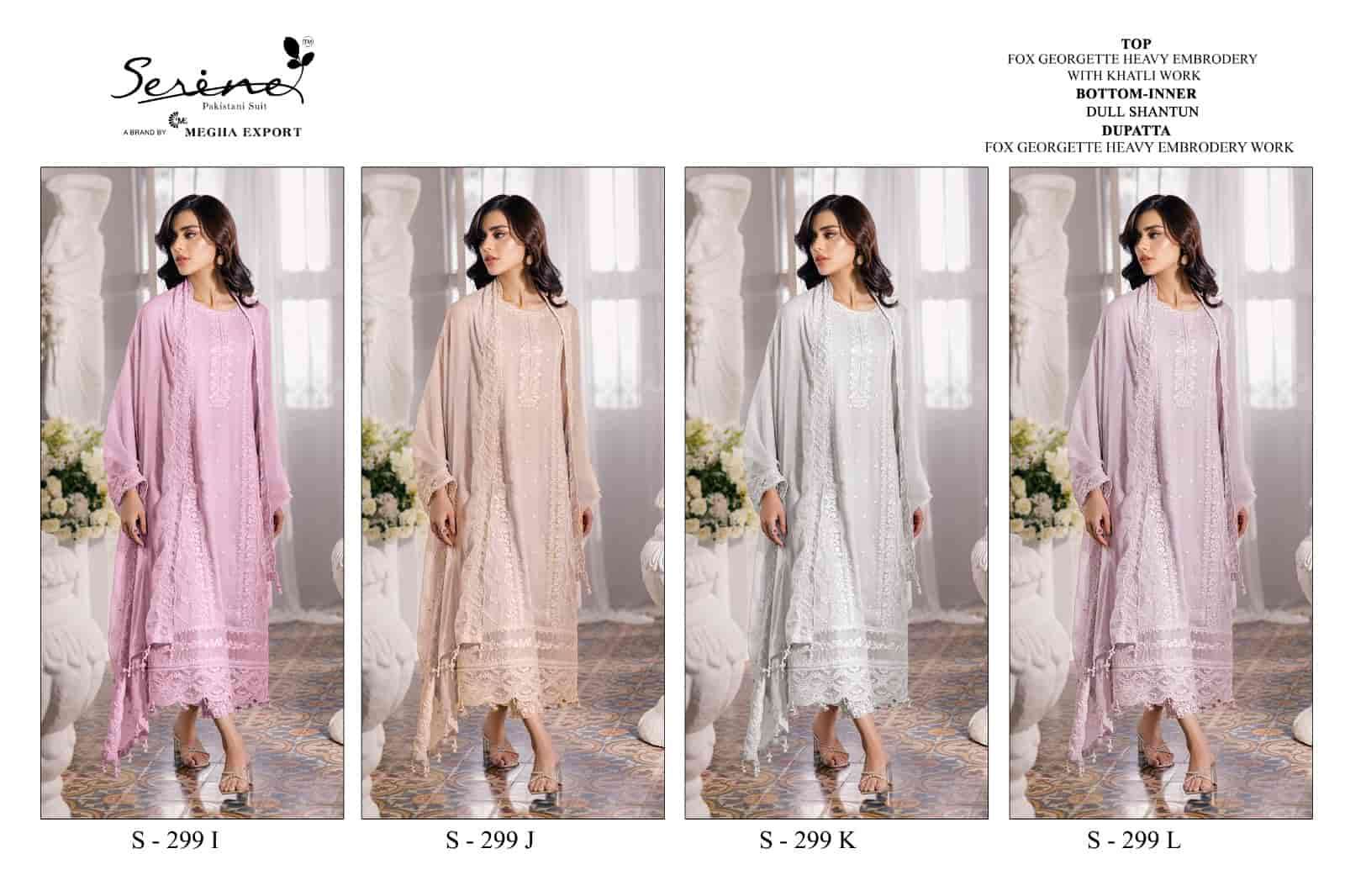 Megha Export S 299 Colors Festive Wear Style Designer Georgette Suit Wholesalers view 5