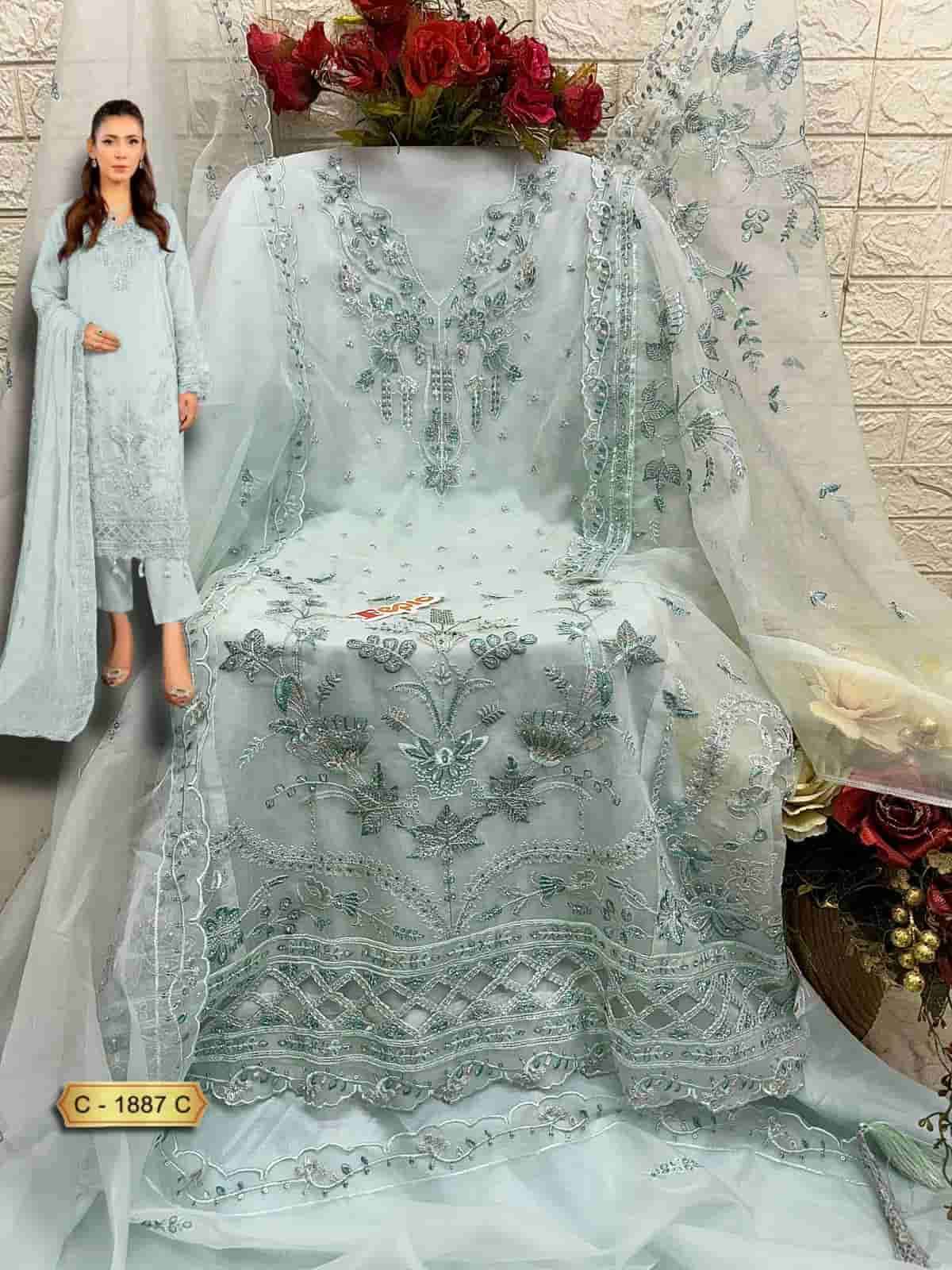 Fepic C 1887 Colors Organza Embroidered Style Designer Pakistani Collection view 5