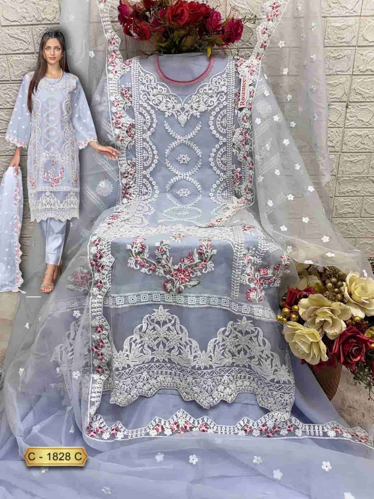 Fepic C 1828 C Exclusive Pakistani Designer Organza Embroidered Suit Collection view 2