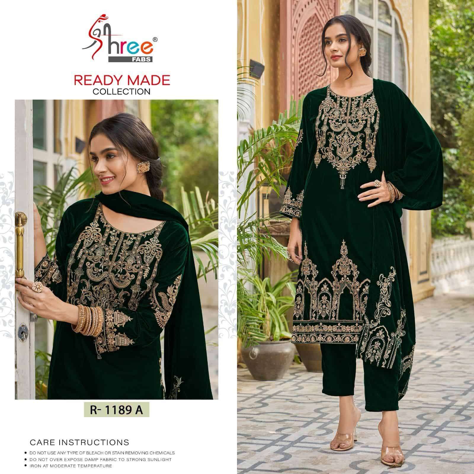 Shree Fabs R 1189 Colors Velvet Readymade Collection Festive Wear Suit Wholesalers view 5