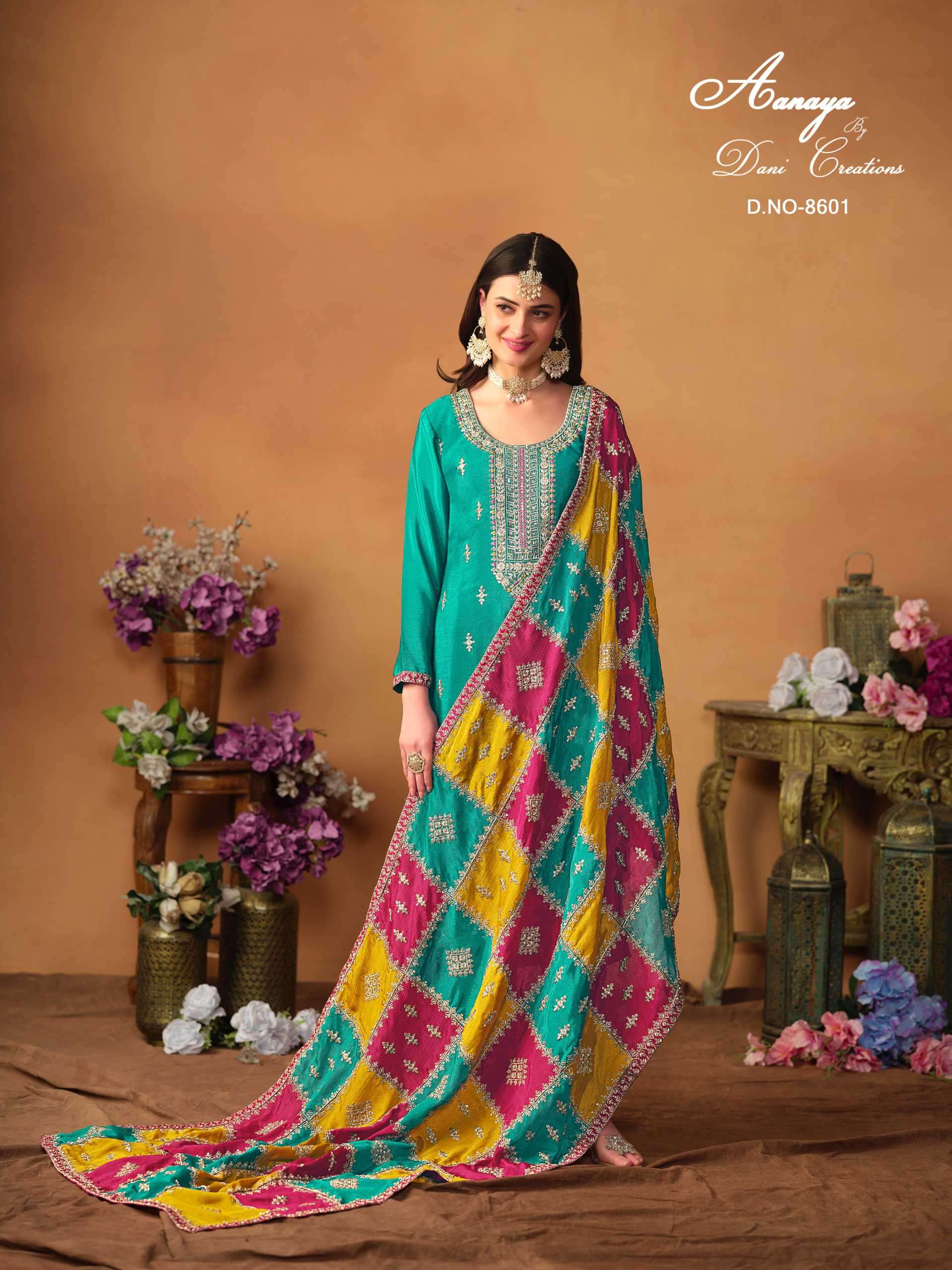 Aanaya Vol 186 8601 To 8603 Designer Work Ladies Dress Festive Collection view 4