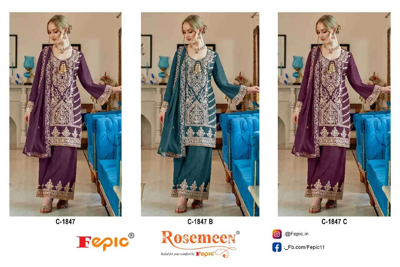Fepic C 1847 Colors Pakistani Heavy Designer Style Salwar Kameez Wholesalers view 4