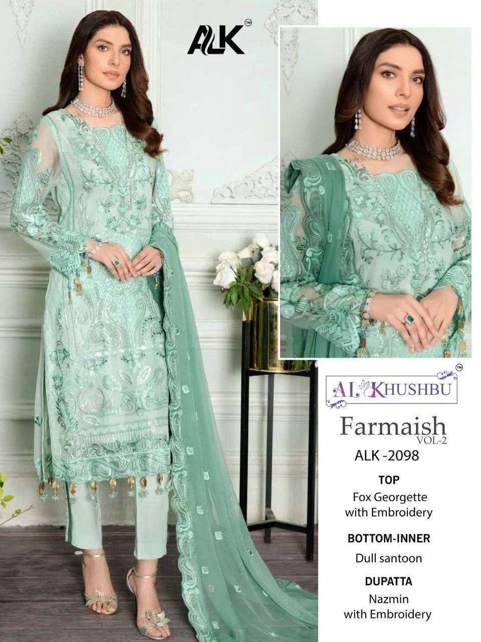 Al Khushbu 2098 Pakistani Festive Wear Style Georgette Suit Ensemble