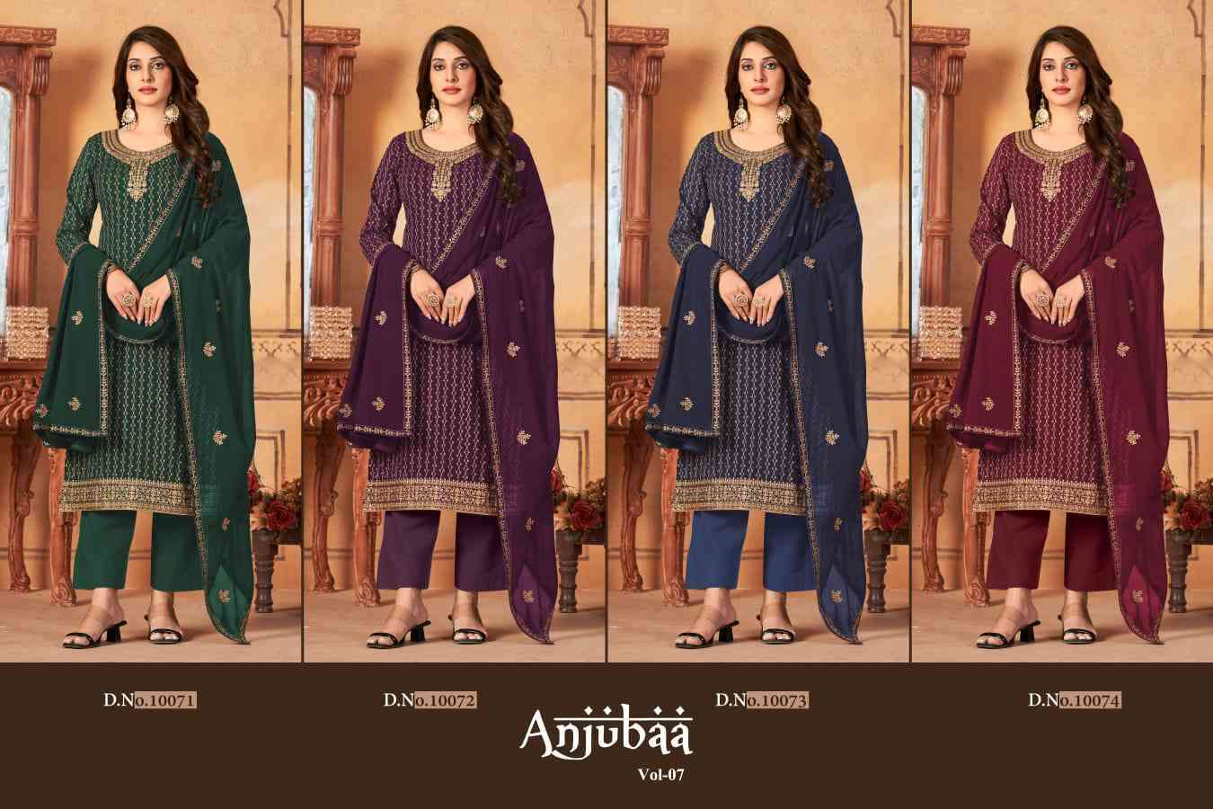 Anjubaa Vol 7 Fancy Work Festive Wear Salwar Suit Exporter New Collection view 10