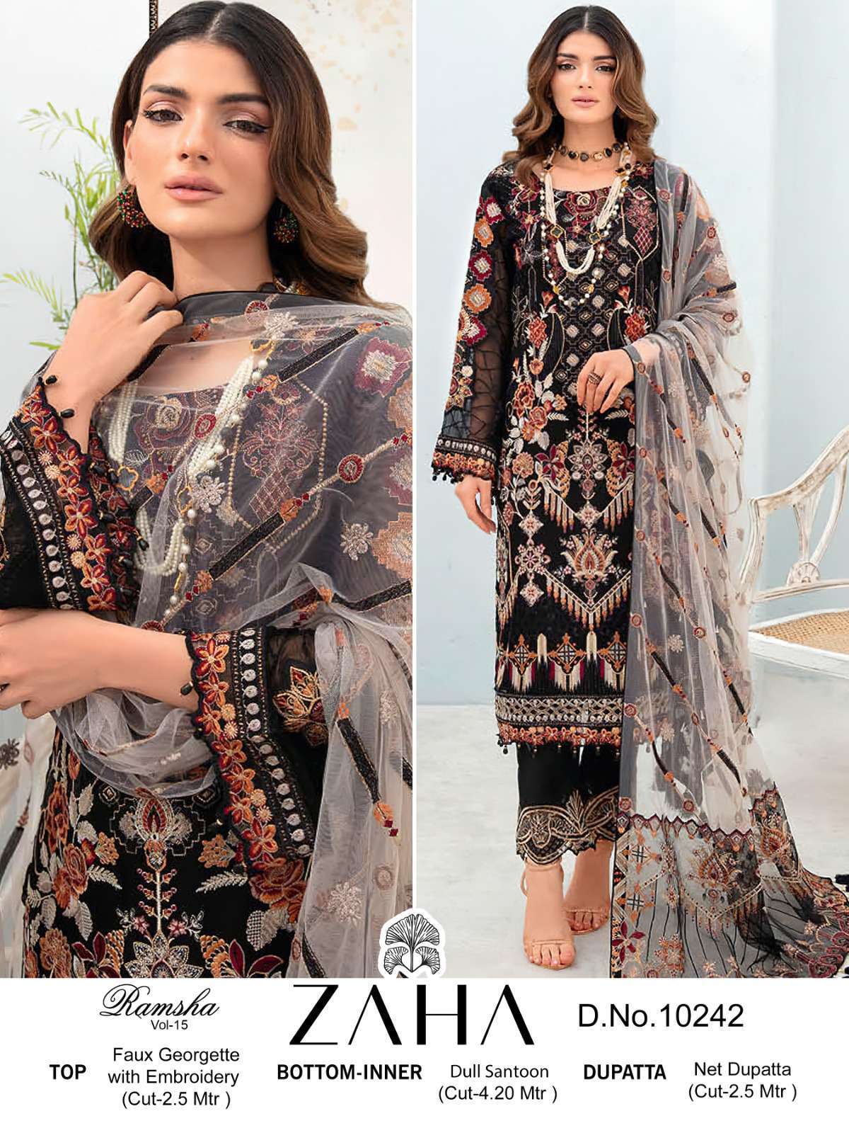 Zaha Ramsha Vol 15 Pakistani Designer Suit view 4