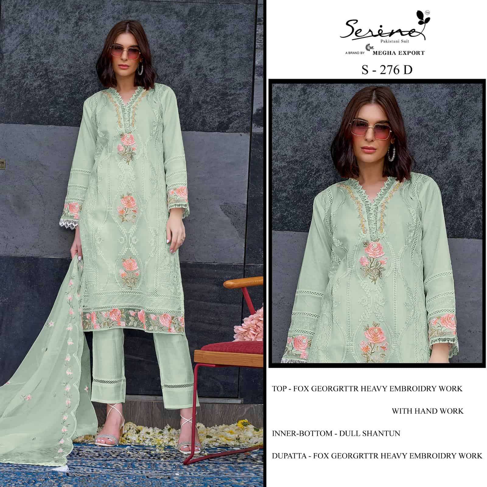 Megha Export S 276 Colors Pakistani Embroidered Georgette Salwar Suit Ensemble view 4