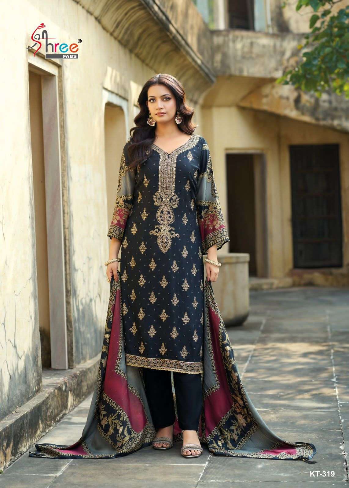 Shree Fabs Kt 319 Pure Viscose Muslin Salwar Suits Collection view 4